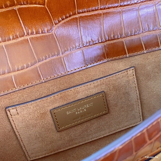 YSL LEATHER CLUTCH CROCODILE-EMBOSSED IN MANHATTAN 0712